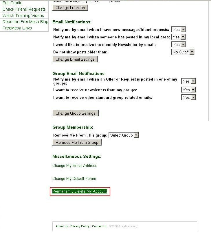 Settings page part 2