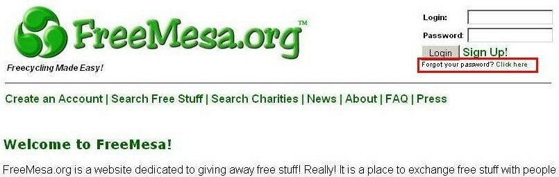 link location on the main page