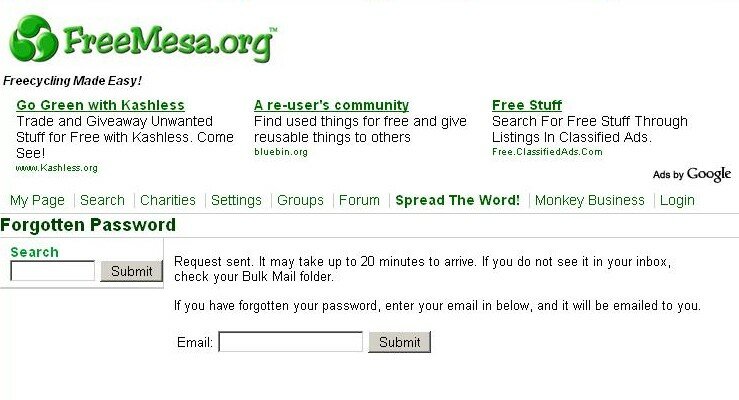 email sent, login and password are on the way