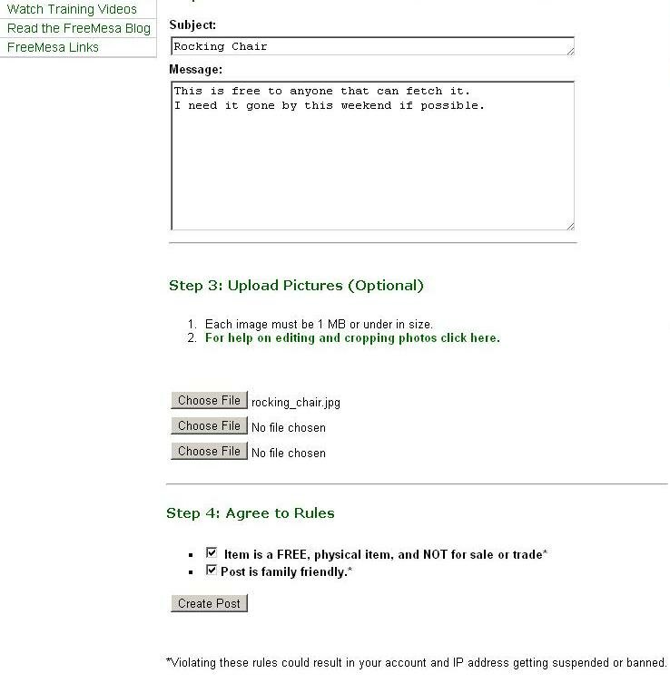 posting an offer